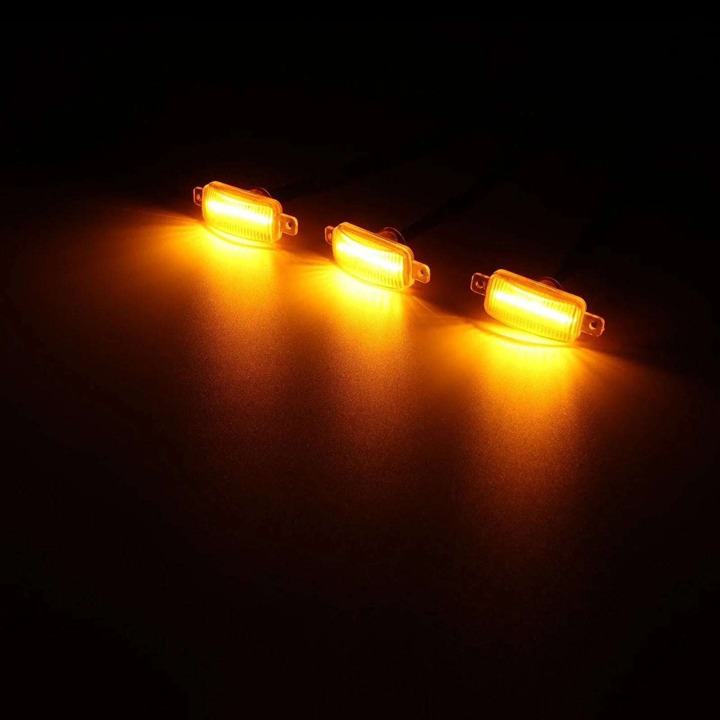 (3pcs/set)  LED Front Grille Lights Raptor Style Amber Light Fit for Chevrolet Silverado 1500 2016-2021 (Amber shell/ Smoked shell）