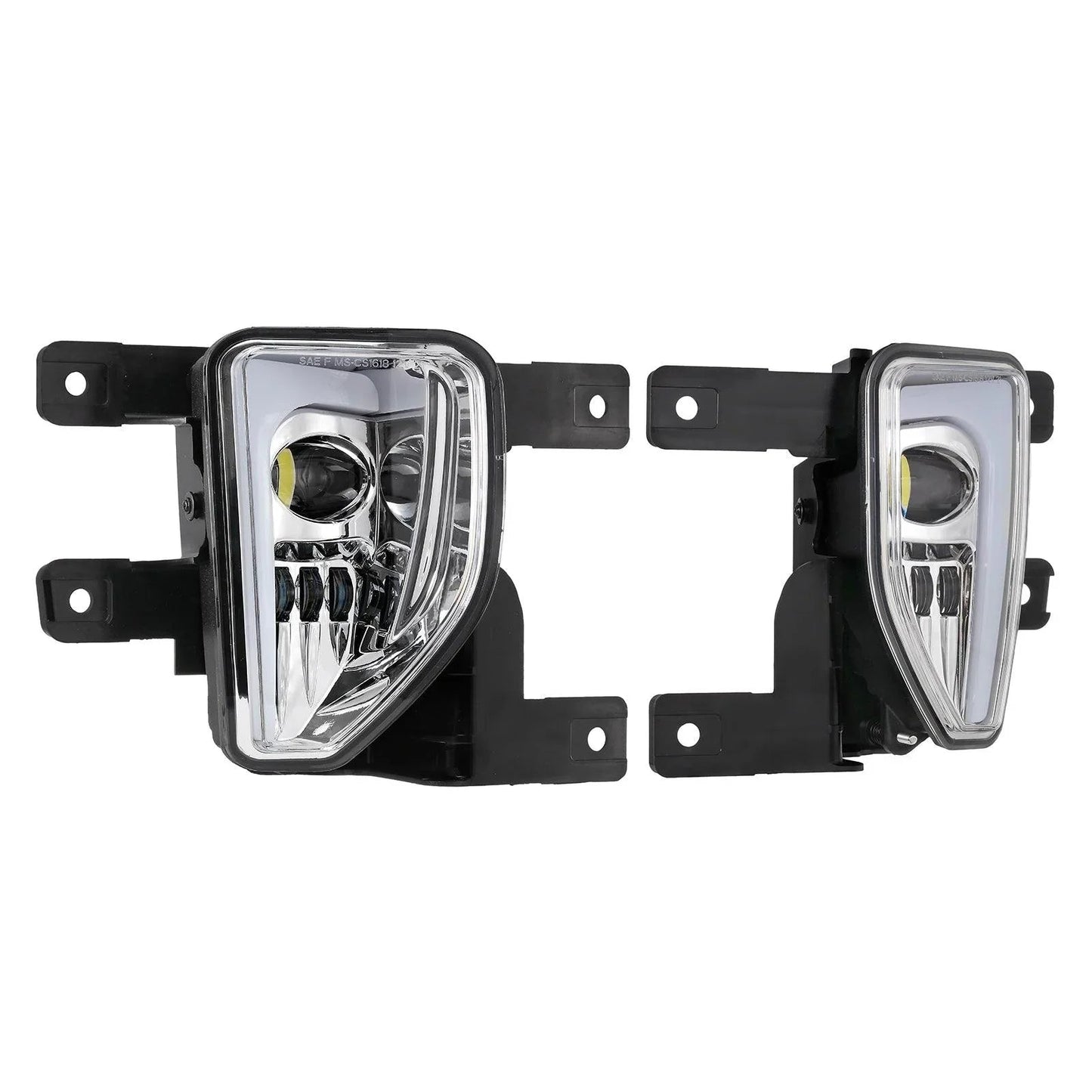(2pcs/set) 45W DOT Approved LED Fog Lights with DRL for 2016-2018 Chevy Silverado 1500 (Chrome)