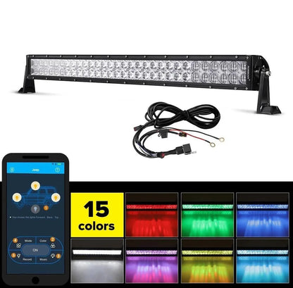 V-Series RGB Straight/Curved 5D lens Combo Beam Double Row LED Light Bar for Chevy Tahoe