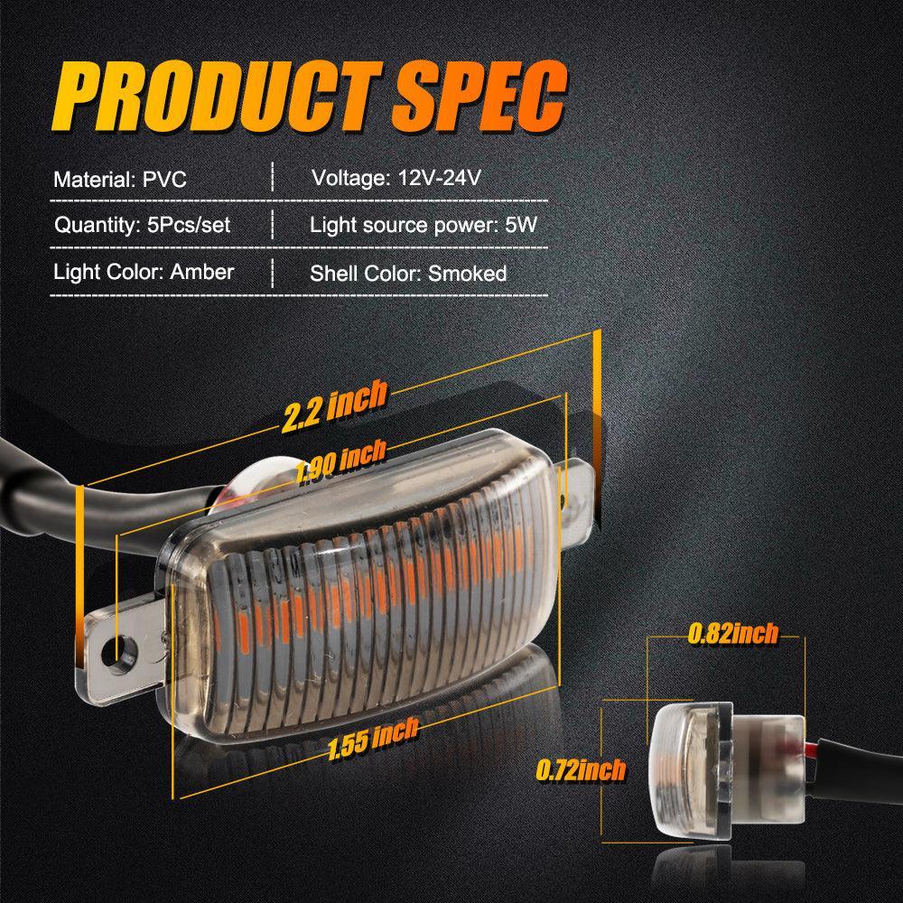 (5pcs/set)  LED Front Grille Lights Raptor Style Amber Light Fit for Chevrolet Silverado 2500HD 2020-2021