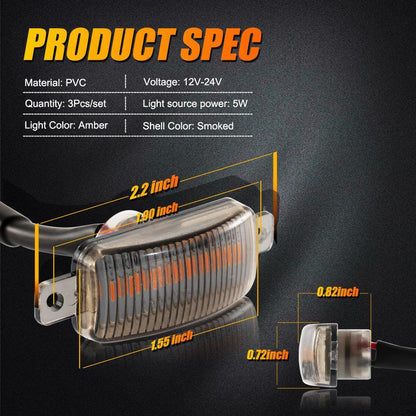 (3pcs/set)  LED Front Grille Lights Raptor Style Amber Light Fit for Dodge Ram 1500 2500 3500 (Amber shell/ Smoked shell）