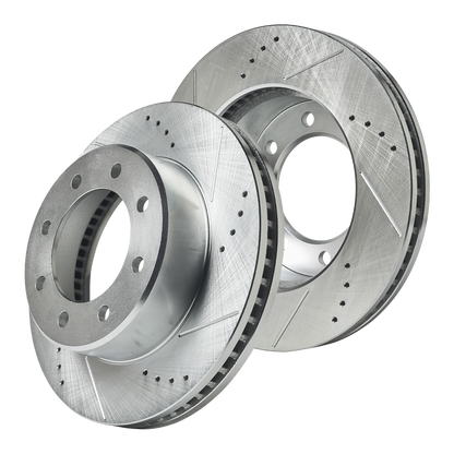 Doc's Diesel RAM 6.7L/5.9L Cummins 2500/3500 SRW/DRW Drilled and Slotted Front Rotor Set 2009-2024