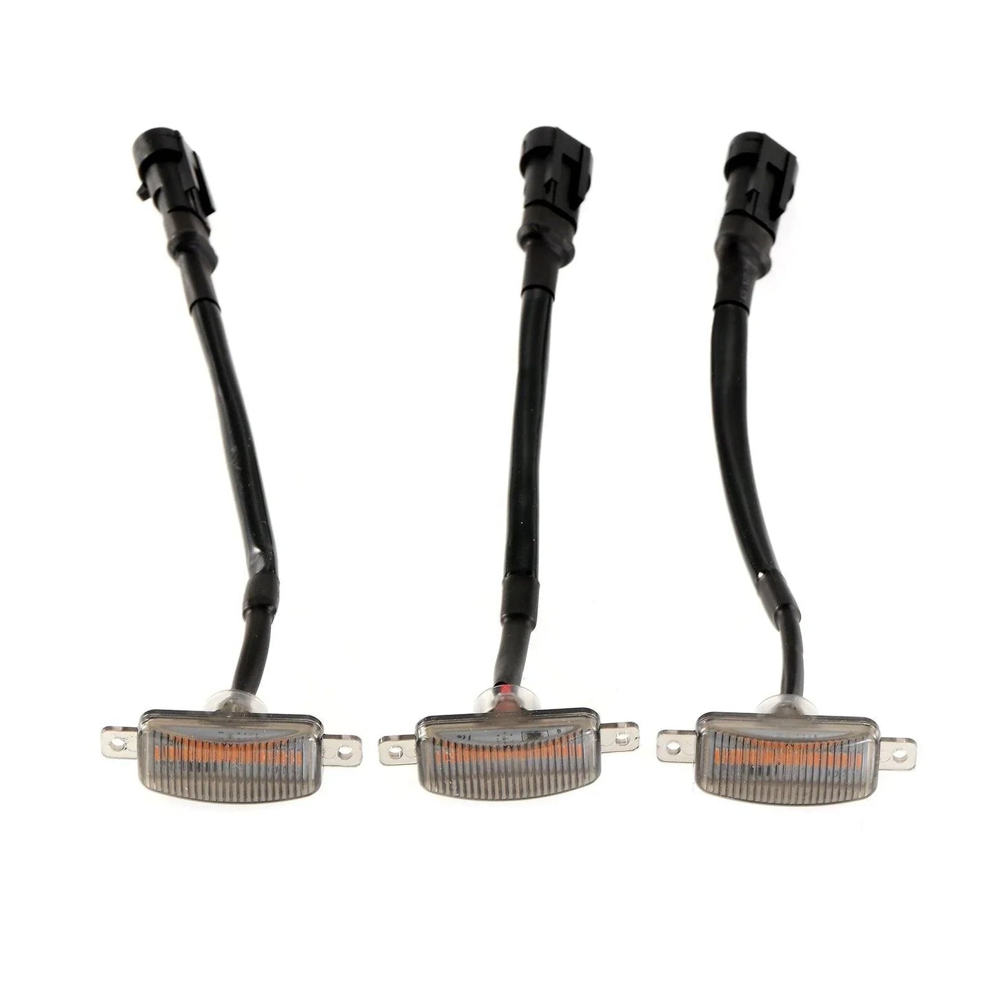 (3pcs/set)  LED Front Grille Lights Raptor Style Amber Light Fit for Chevrolet Silverado 1500 2016-2021 (Amber shell/ Smoked shell）