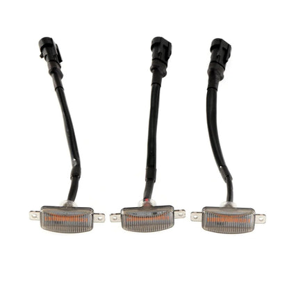 (3pcs/set)  LED Front Grille Lights Raptor Style Amber Light Fit for GMC Sierra 2500 HD 2016-2021 (Amber shell/ Smoked shell）