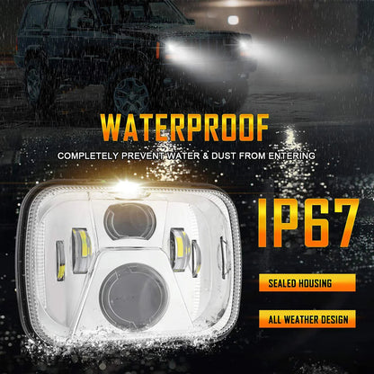 (2pcs/set) 110W 7x6 LED light Headlights for GMC