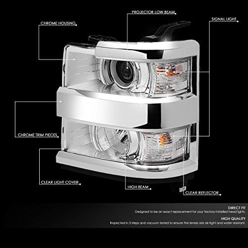 Headlight Assembly Compatible with Chevy Silverado 2500 3500 HD 2015-2019 Left Right Factory Style Headlamp Set Chrome Housing Clear LensGM2502416 GM2503416 23172788|B0D5YDGDRG
