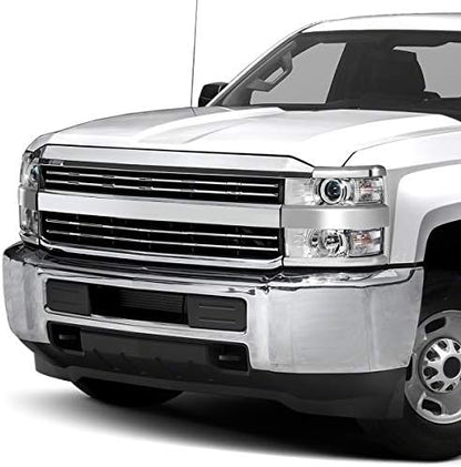 Headlight Assembly Compatible with Chevy Silverado 2500 3500 HD 2015-2019 Left Right Factory Style Headlamp Set Chrome Housing Clear LensGM2502416 GM2503416 23172788|B0D5YDGDRG