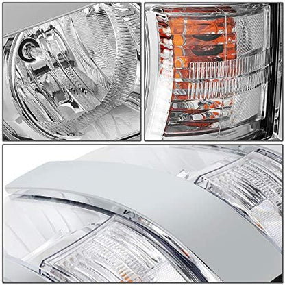 Headlight Assembly Compatible with Chevy Silverado 2500 3500 HD 2015-2019 Left Right Factory Style Headlamp Set Chrome Housing Clear LensGM2502416 GM2503416 23172788|B0D5YDGDRG