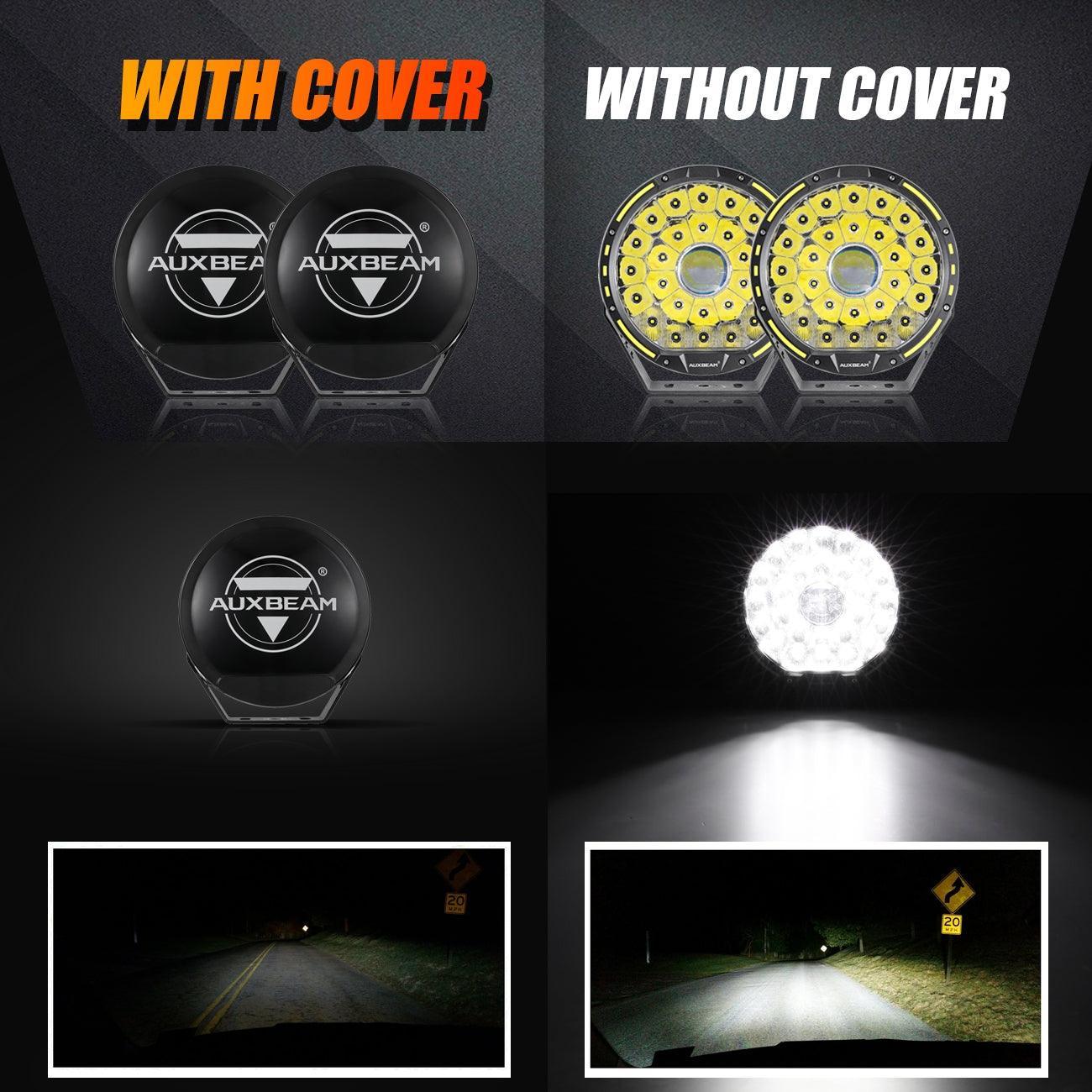 (2pcs/set) 9 INCH 270W 37776LM 360-PRO Series Custom Lens LED Driving Lights+Amber/Black Covers(Optional) for Ford F150 F250 F350 F450