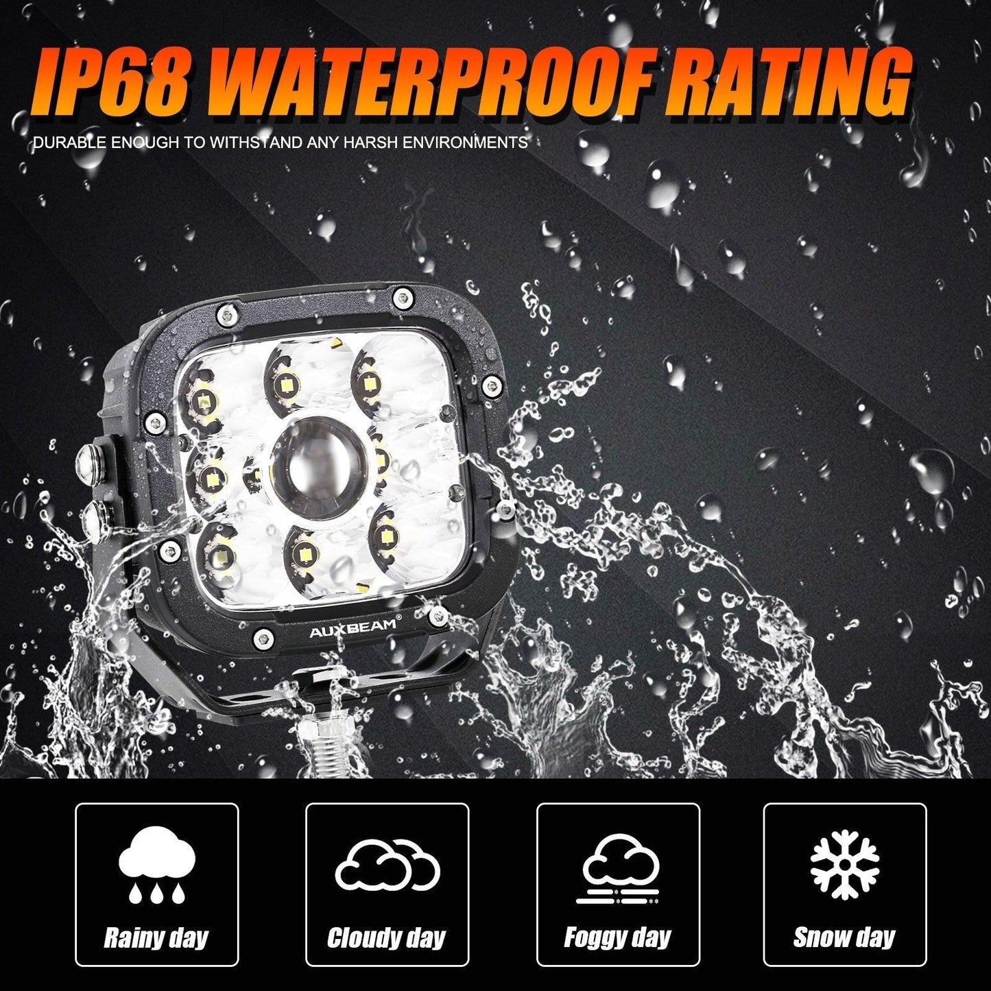 5 Inch 110W White/Amber Spot Light LED Driving Lights for Dodge Ram 1500/2500/3500