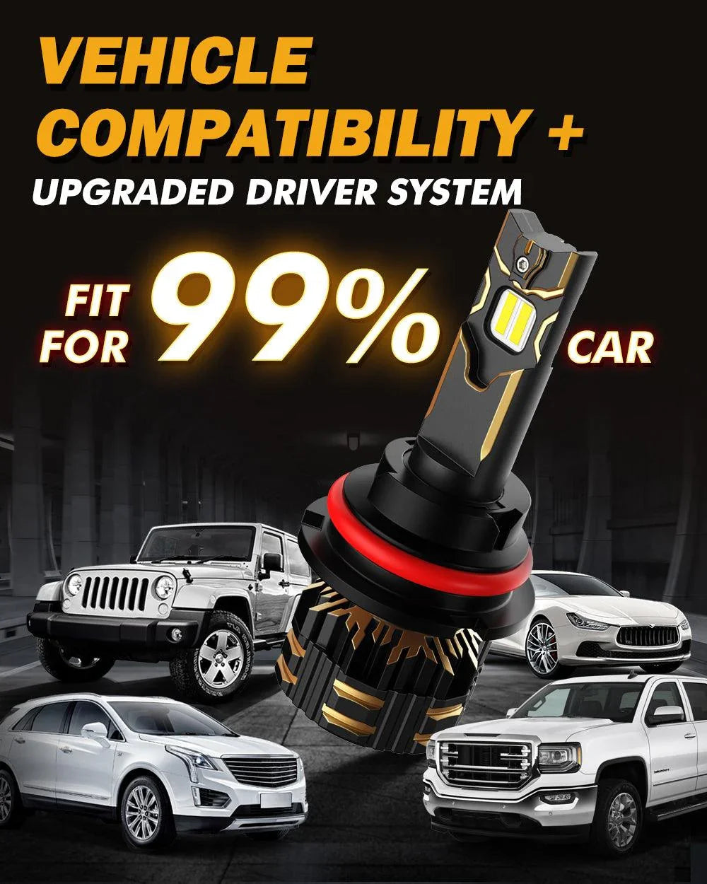 For 2004 Ford F-150 Heritage 9007 LED Headlight Bulbs