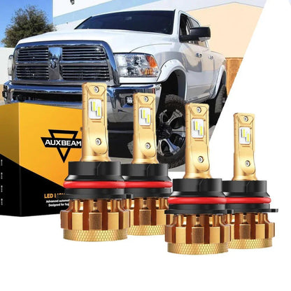 For 2000-2001 Dodge Ram 1500(with 4 headlamps) F-16 Plus Series Built-in Canbus Automotive Grade 14000LM LED Light Bulbs High Low Beam Bundle