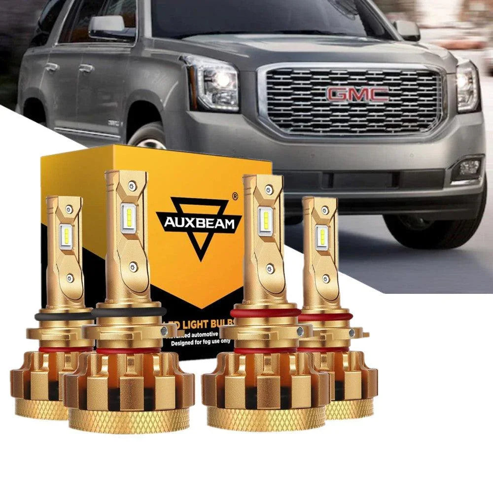 For 2000-2001 GMC Yukon XL 1500 F-16 Plus Series Built-in Canbus Automotive Grade 14000LM LED Light Bulbs High Low Beam Bundle