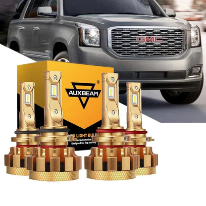 For 2000-2001 GMC Yukon XL 1500 F-16 Plus Series Built-in Canbus Automotive Grade 14000LM LED Light Bulbs High Low Beam Bundle
