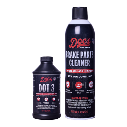 Doc's Auto Parts Brake DOT 3 Fluid + Cleaner Kit