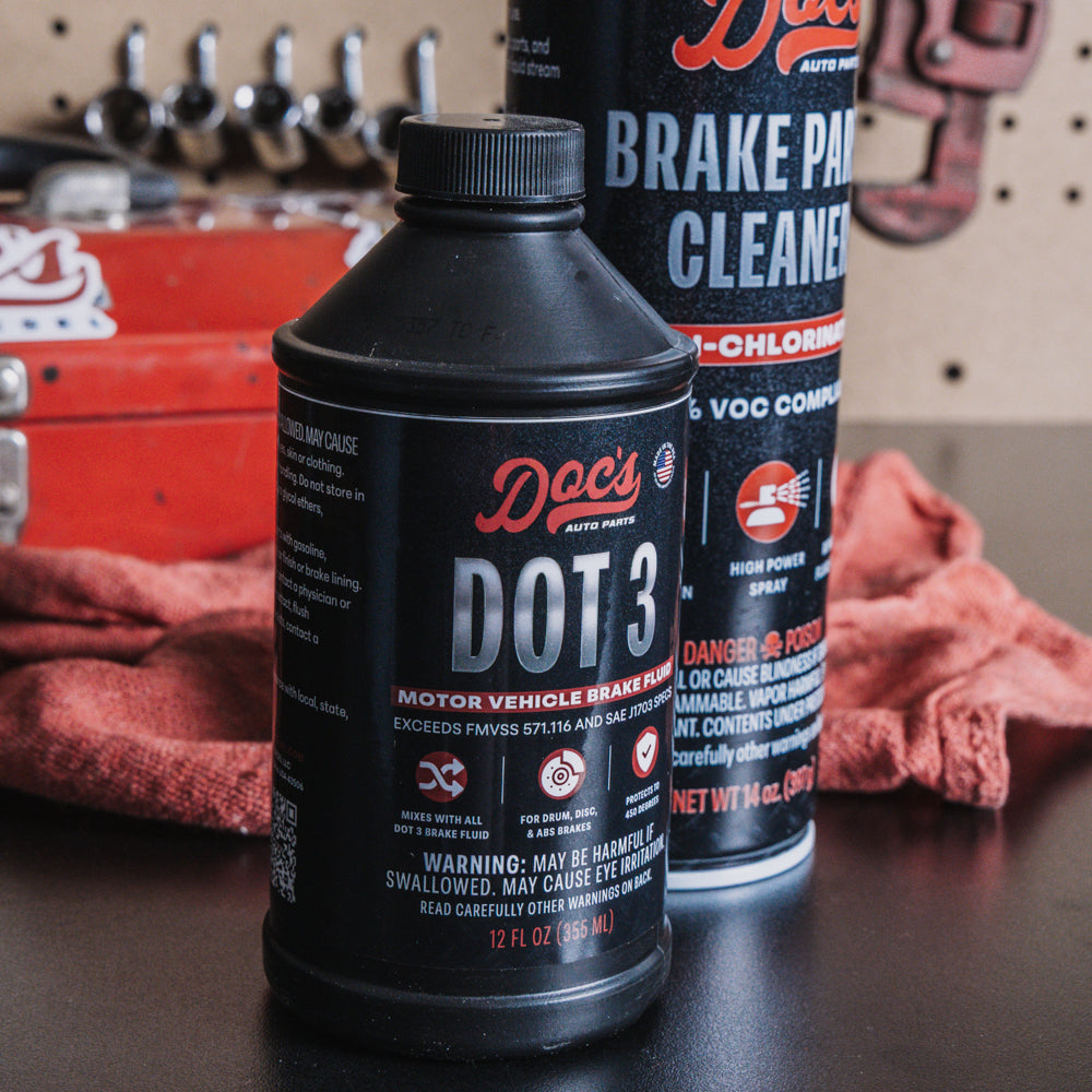 Doc's Auto Parts Brake DOT 3 Fluid + Cleaner Kit