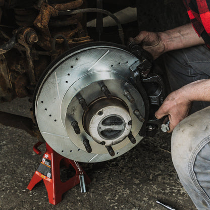 Doc's Diesel Ford 6.7L Powerstroke Ceramic Rear Brake Pads + Drilled and Slotted Rear Rotors Kits 2012-2022 F250, 2013-2022 F350, 2013-2016 F450