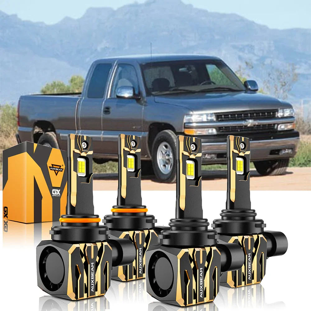 For 2000-2002 Chevrolet Silverado 1500 9005 9006 LED Headlight Bulbs Bundle