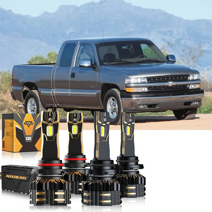 For 2000-2002 Chevrolet Silverado 1500 9005 9006 LED Headlight Bulbs Bundle