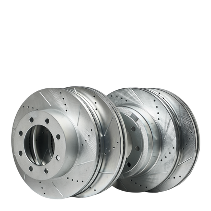 Doc's Diesel Ford 6.7L Powerstroke F250/F350 SRW/DRW Drilled and Slotted Front/Rear Rotors Kit 2013-2022