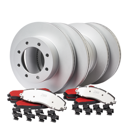 Doc's Diesel Ford 6.7L Powerstroke SRW Front and Rear Brake Pads and Rotors Kit 2013-2022