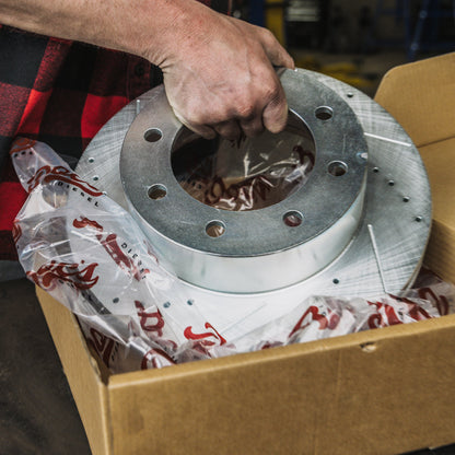 Doc's Diesel Chevrolet/GMC 6.6L Duramax 2500HD/3500HD SRW/DRW Drilled and Slotted Front/Rear Rotors Kit 2011-2025