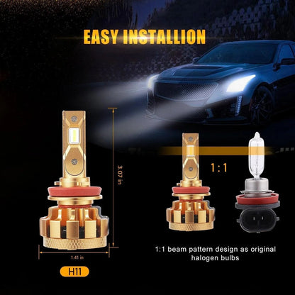 FOR 2007-2019 Chevrolet Silverado 1500 2500 3500 9005+H11+5202 High Low Beam Fog Light Combo F-16 Plus Series Automotive Grade 28000LM LED Light Bulbs