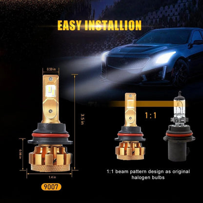 For 2003-2005 Dodge Ram 2500 F-16 Plus Series Built-in Canbus Automotive Grade 14000LM LED Light Bulbs High Low Beam Bundle