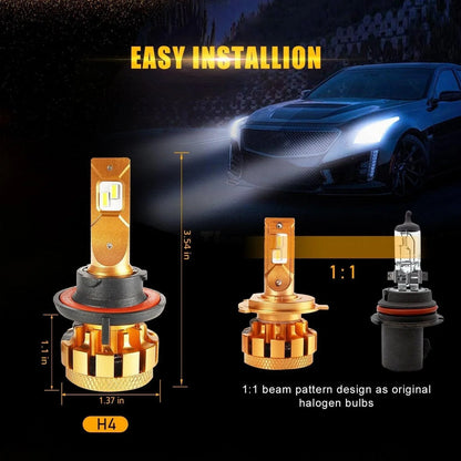 For FORD F150 F250 F350 F-16 Plus Series H13 Built-in Canbus Automotive Grade 14000LM LED Light Bulbs High Low Beam Bundle