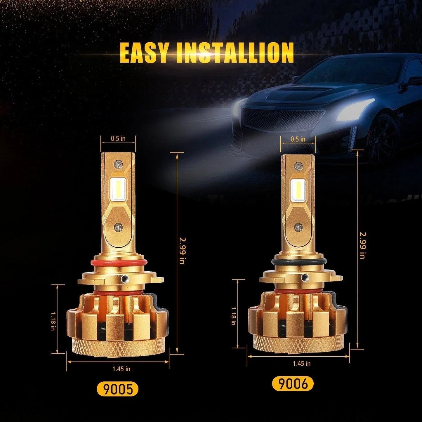 For 2002-2006 GMC Yukon(SLE) F-16 Plus Series Built-in Canbus Automotive Grade 14000LM LED Light Bulbs High Low Beam Bundle