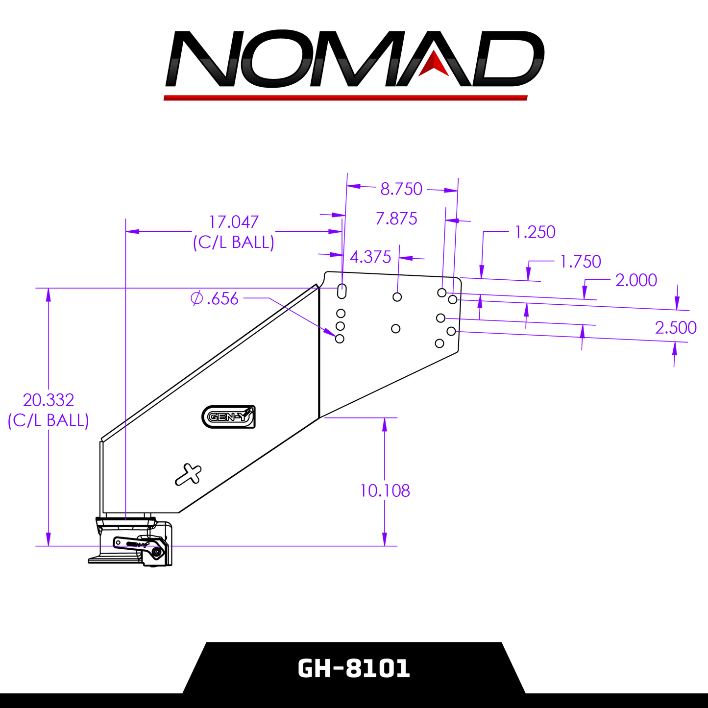 The NOMAD Fifth Wheel-to-Gooseneck Static Pin Box with SnapLatch Coupler
