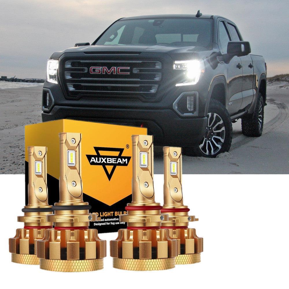 For 2003-2006 GMC Sierra 1500 (Base HT SL SLE SLT WT HYBRID) F-16 Plus Series Built-in Canbus Automotive Grade 14000LM LED Light Bulbs High Low Beam Bundle