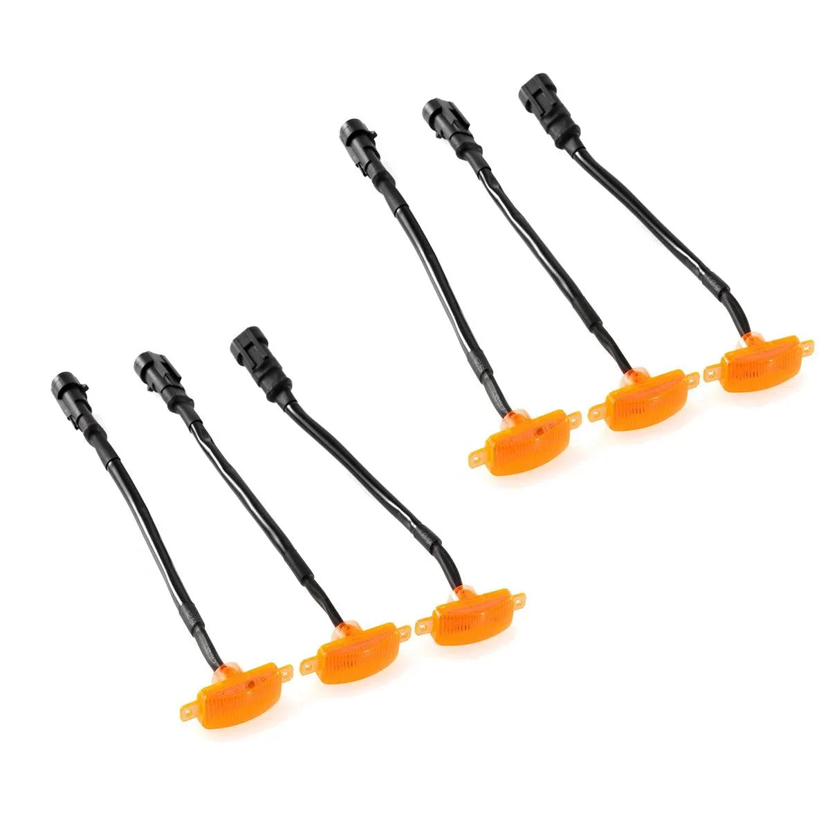 (3pcs/set)  LED Front Grille Lights Raptor Style Amber Light Fit for Ford F150 F250 F350 (Amber shell/ Smoked shell）