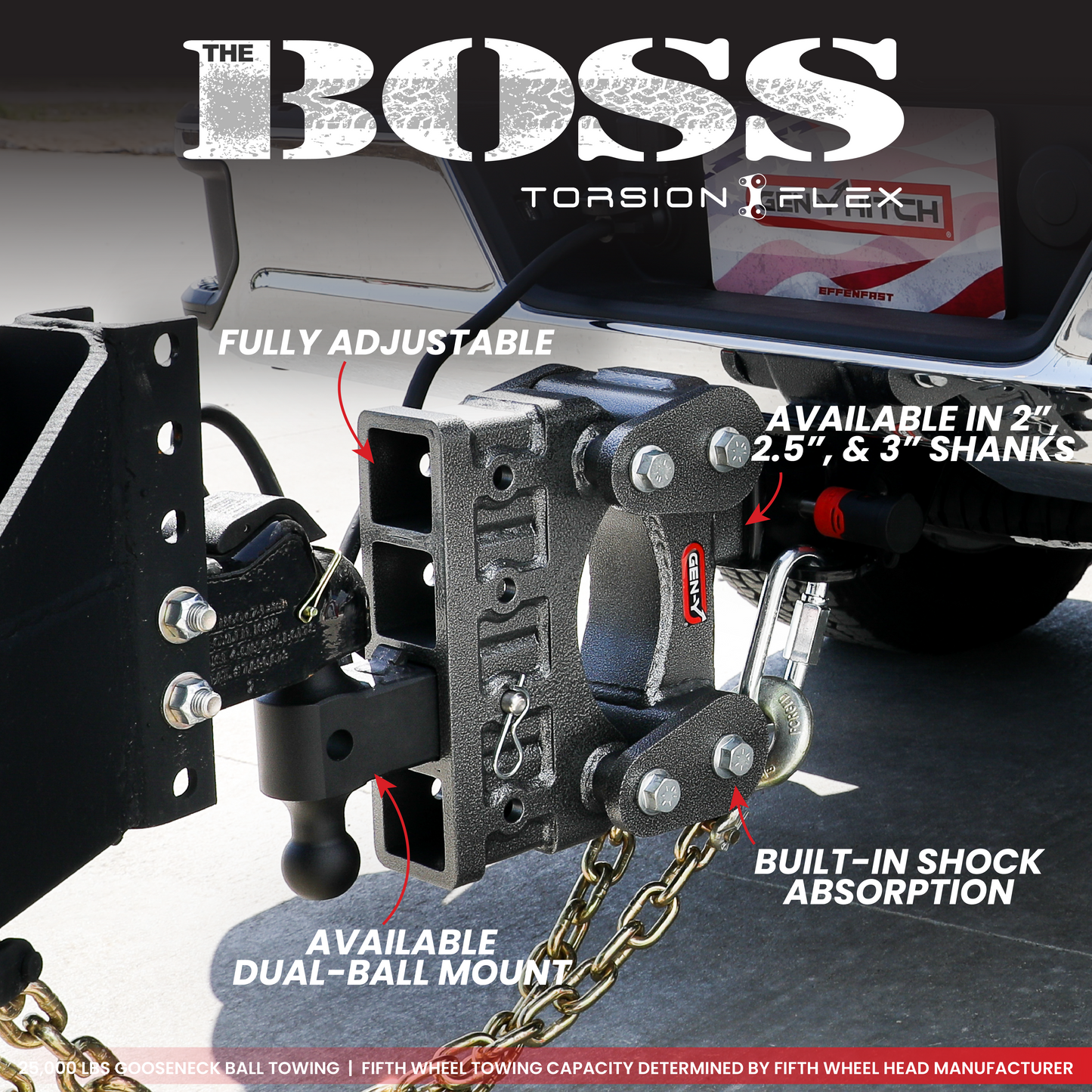 The BOSS 32K (Torsion-Flex) Drop Hitch (2 ½” & 3" Shank)