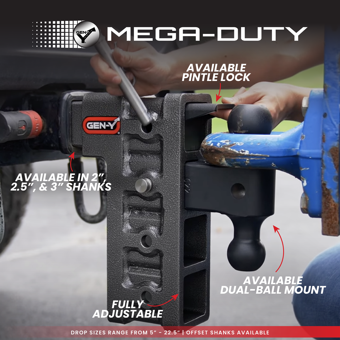 The MEGA-DUTY 10K Drop Hitch (2" Shank)