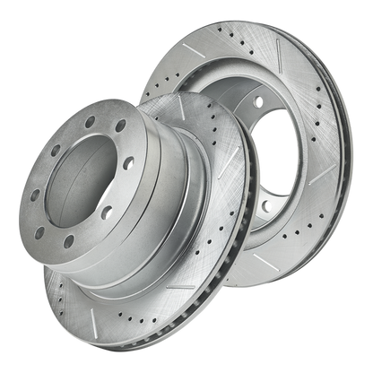 Doc's Diesel Dodge RAM 5.9L Cummins 2500/3500 SRW/DRW Drilled and Slotted Rear Rotor Set 2003-2008, 6.7L 2007.5-2008