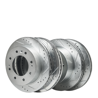Doc's Diesel Chevrolet/GMC 6.6L Duramax 2500HD/3500HD SRW/DRW Drilled and Slotted Front/Rear Rotors Kit 2011-2025