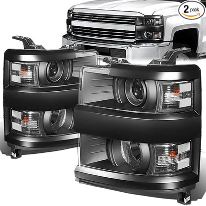 Clear Headlights For Chevy Silverado 2500 3500 HD 2015-2019