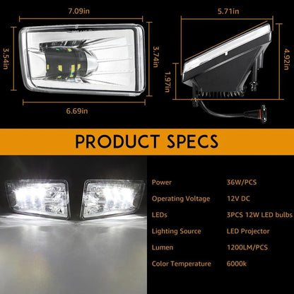 (2pcs/set) 36W Chrome LED Fog Lights 5202 for GMC YUKON 2015-2016
