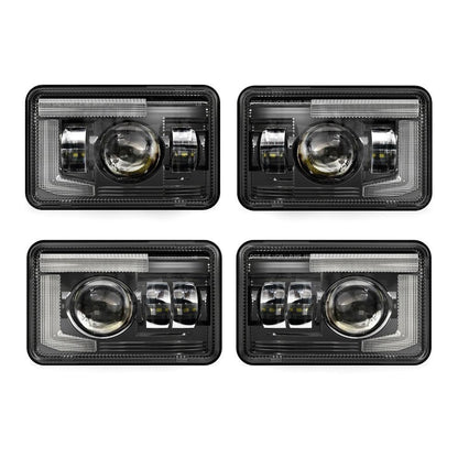 4x6 Inch DOT Sealed Beam LED Headlights with DRL For Peterbilt Kenworth Freightinger Ford Chevrolet