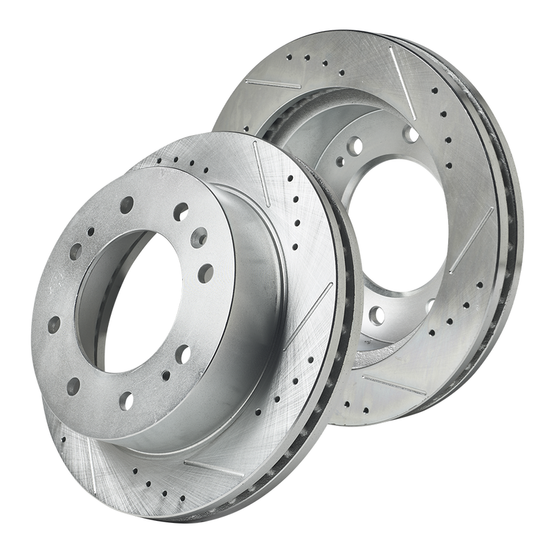 Doc's Diesel Chevrolet/GMC 6.6L Duramax 2500HD/3500HD SRW/DRW Drilled and Slotted Front Rotor Set 2011-2025