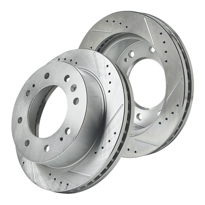 Doc's Diesel Chevrolet/GMC 6.6L Duramax 2500HD/3500HD SRW/DRW Drilled and Slotted Front Rotor Set 2011-2025