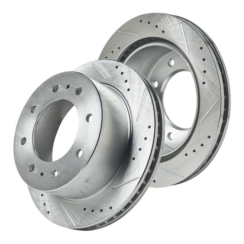 Doc's Diesel Chevrolet/GMC 6.6L Duramax 2500HD/3500 SRW Drilled and Slotted Rear Rotor Set 2011-2025