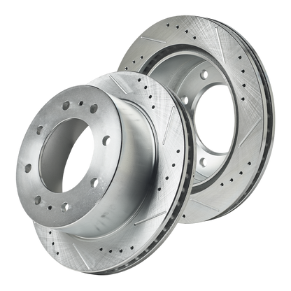 Doc's Diesel Chevrolet/GMC 6.6L Duramax 2500HD/3500 SRW Drilled and Slotted Rear Rotor Set 2011-2025