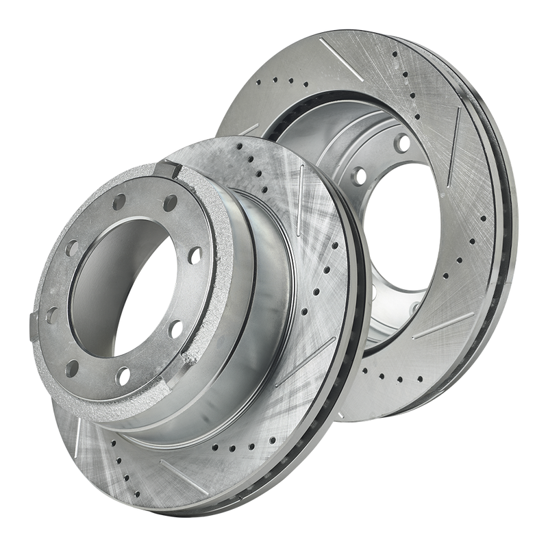 Doc's Diesel Ford 6.7L Powerstroke F250/F350 SRW Drilled and Slotted Rear Rotor Set 2013-2022