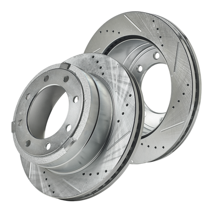 Doc's Diesel Ford 6.7L Powerstroke F250/F350 SRW Drilled and Slotted Rear Rotor Set 2013-2022