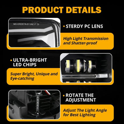 (2pcs/set) DOT Approved LED Fog Lights with DRL for 2013-2018 Dodge Ram 1500
