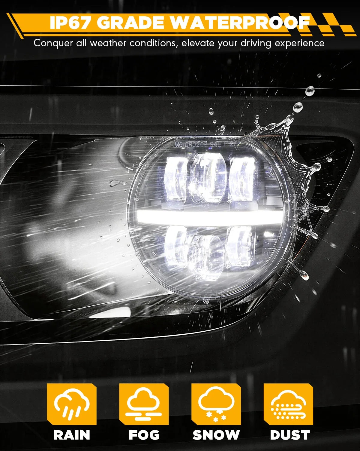 Upgrade 72W LED Fog Lights DOT Approved with DRL for Dodge Ram 1500 2002-2008 /Dodge Ram 2500 3500 2003-2009 /Durango 2004-2006