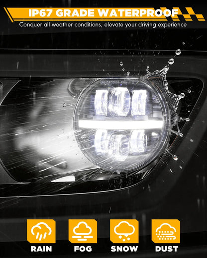 Upgrade 72W LED Fog Lights DOT Approved with DRL for Dodge Ram 1500 2002-2008 /Dodge Ram 2500 3500 2003-2009 /Durango 2004-2006