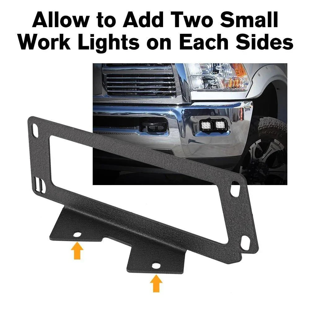 3 Inch LED Pods Lights with Additional Amber Covers & Dual Fog lights Hidden Bumper Mount Bracket for Dodge Ram 2500 3500 2010-2017